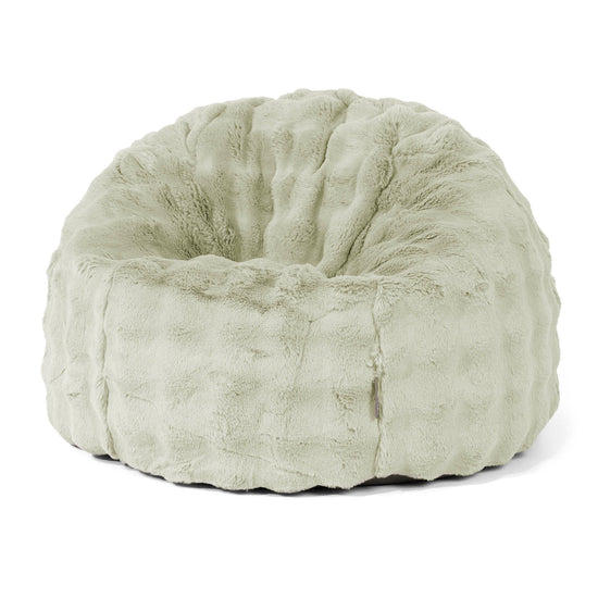Klassischer Sitzsack Sessel - Bubble Pelz Salbeigrün 01