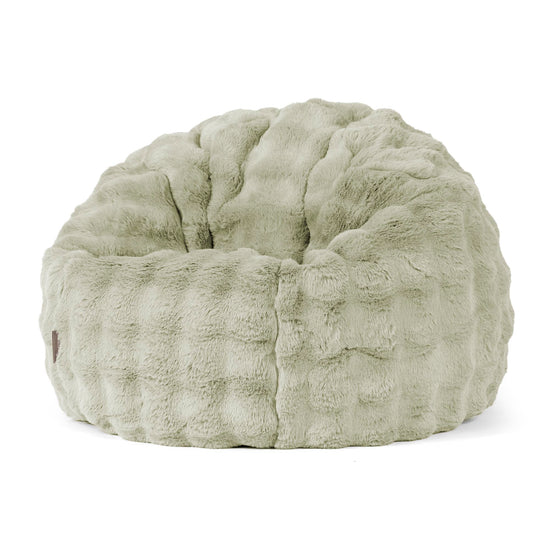 Klassischer Sitzsack Sessel - Bubble Pelz Salbeigrün 01