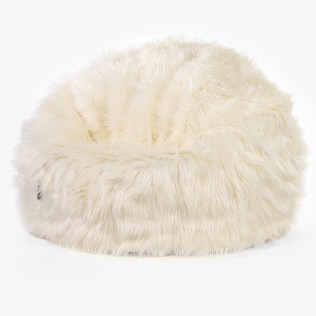 Klassischer Sitzsack Sessel - Mongolisches Kunstfell Crème 01