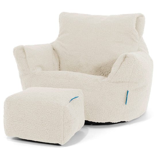 Klein Kindersessel Sitzsack 1-3 jahren - Bouclé Elfenbein 02