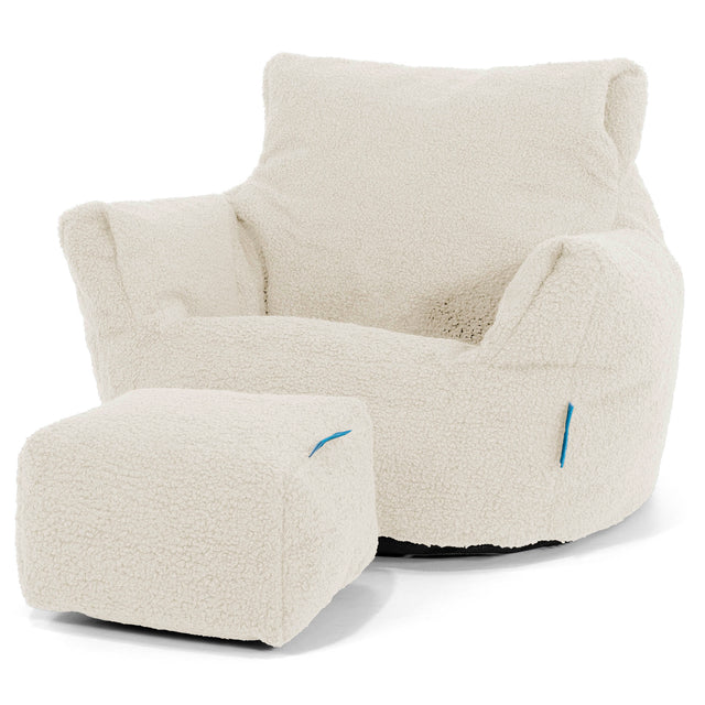 Klein Kindersessel Sitzsack 1-3 jahren - Bouclé Elfenbein 02