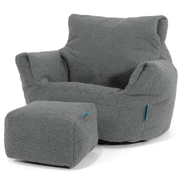 Klein Kindersessel Sitzsack 1-3 jahren - Bouclé Grau 02