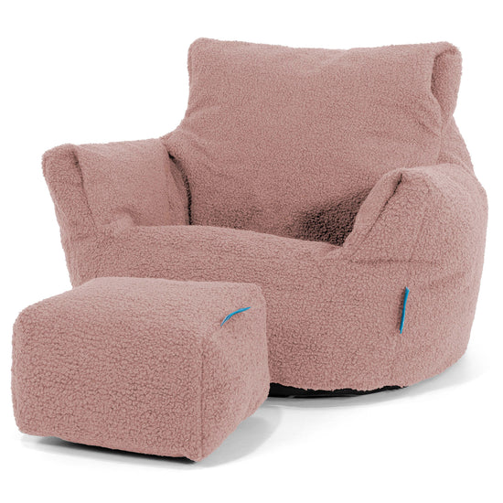 Klein Kindersessel Sitzsack 1-3 jahren - Bouclé Pink 02