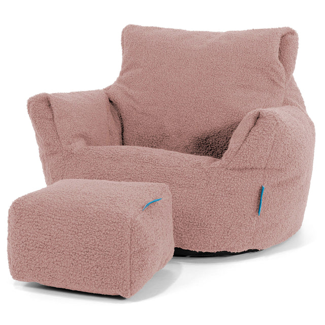 Klein Kindersessel Sitzsack 1-3 jahren - Bouclé Pink 02