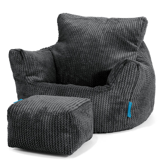 Klein Kindersessel Sitzsack 1-3 jahren - Pom Pom Schwarz 02