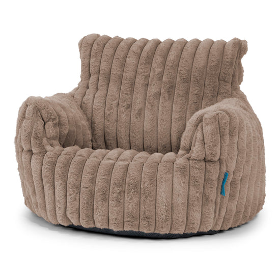 Klein Kindersessel Sitzsack 1-3 jahren - Ultra Plüsch Cord Nerzfarben 01