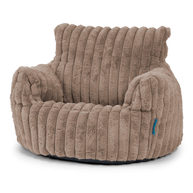 Klein Kindersessel Sitzsack 1-3 jahren - Ultra Plüsch Cord Nerzfarben 01