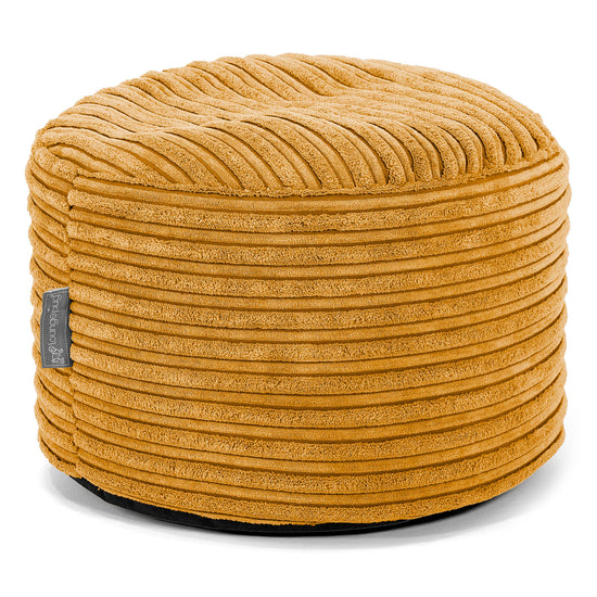 Kleiner runder Fußhocker - Cord Goldhonig 01