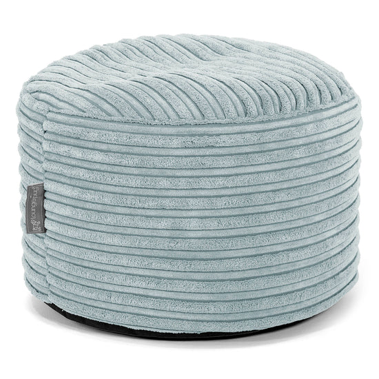 Kleiner runder Fußhocker - Cord Mintgrün 01
