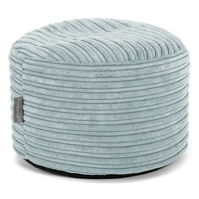 Kleiner runder Fußhocker - Cord Mintgrün 01