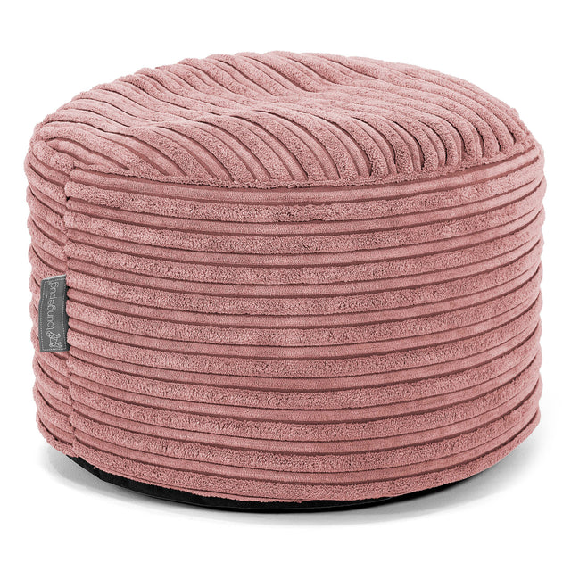 Kleiner runder Fußhocker - Cord Pfirsich 01
