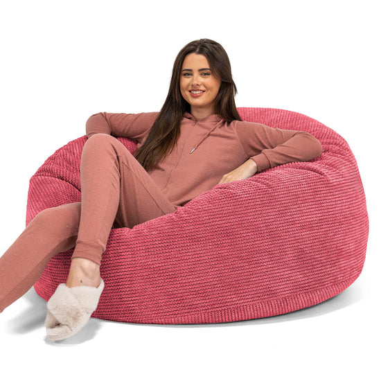 Mammoth Sofa Sitzsack XXL - Pom-Pom Pastellrot 01