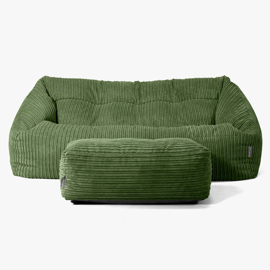 Maya Sitzsack Sofa - Cord Nadelwaldgruen 02