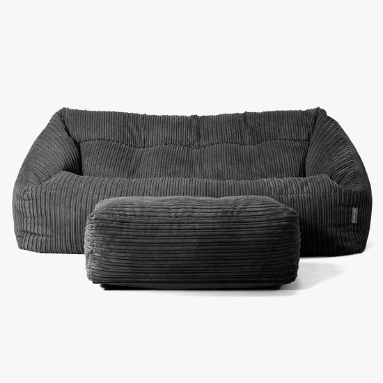 Maya Sitzsack Sofa - Cord Schwarz 02
