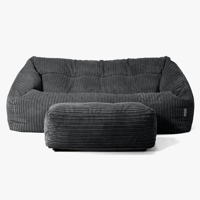 Maya Sitzsack Sofa - Cord Schwarz 02