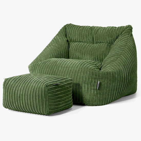 Maya Sitzsack Stuhl - Cord Nadelwaldgrun 02