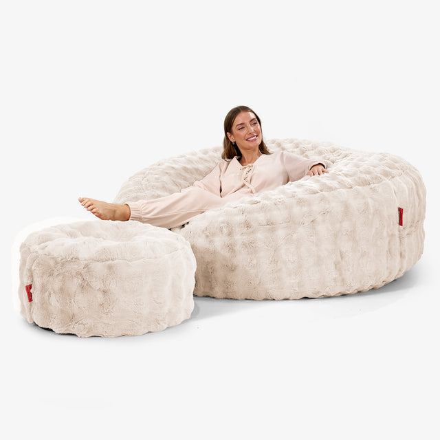Mega-Mammoth Sofa Sitzsack XXL - Bubble Pelz Creme