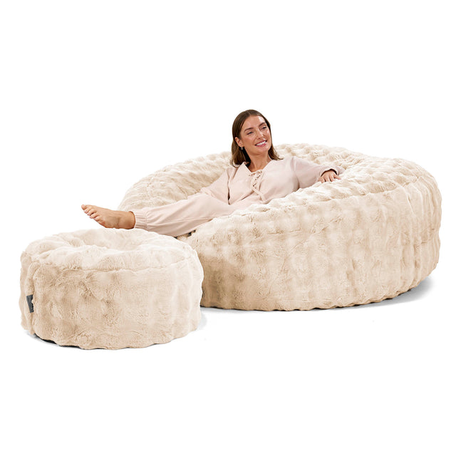 Mega-Mammoth Sofa Sitzsack XXL - Bubble Pelz Creme