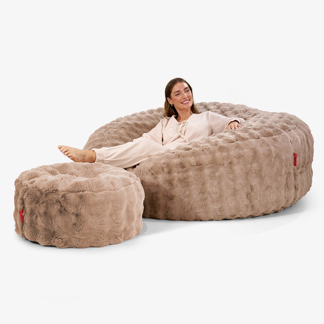 Mega-Mammoth Sofa Sitzsack XXL - Bubble Pelz Nerzfarben