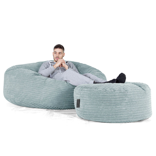 Mega-Mammoth Sofa Sitzsack XXL - Cord Mintgrün 02