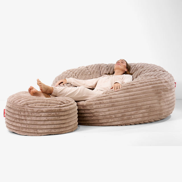 Mega-Mammoth Sofa Sitzsack XXL - Ultra Plüsch Cord Nerzfarben