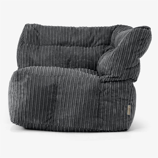 Modulares Sofa Sitzsack, Linkes Eckteil - Cord Schwarz 01