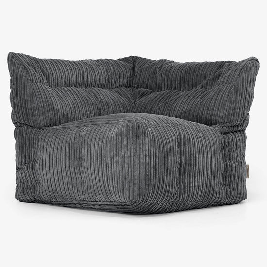 Modulares Sofa Sitzsack, Linkes Eckteil - Cord Schwarz 02