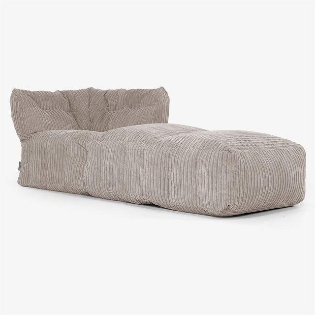 Modulares Sofa Sitzsack, Rechte Chaiselongue - Cord Beigegrau 01