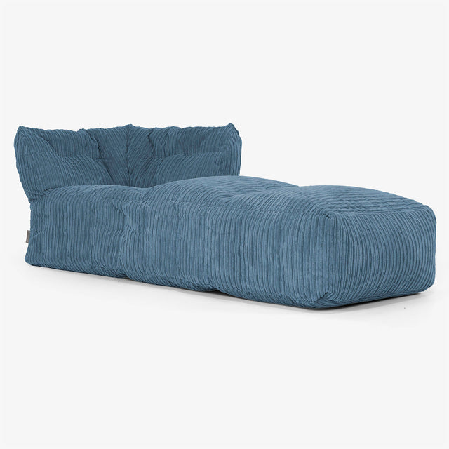 Modulares Sofa Sitzsack, Rechte Chaiselongue - Cord Marineblau 01