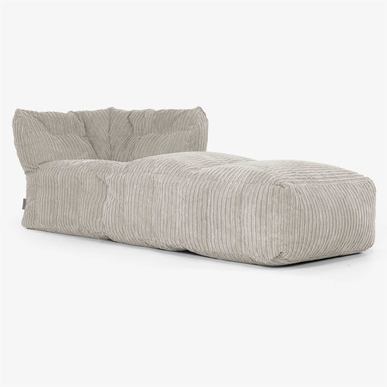 Modulares Sofa Sitzsack, Rechte Chaiselongue - Cord Nerzfarben 01