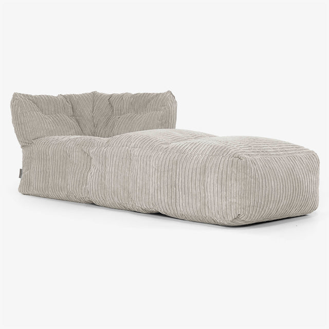 Modulares Sofa Sitzsack, Rechte Chaiselongue - Cord Nerzfarben 01