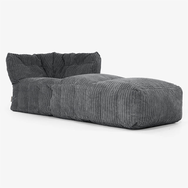 Modulares Sofa Sitzsack, Rechte Chaiselongue - Cord Schwarz 01