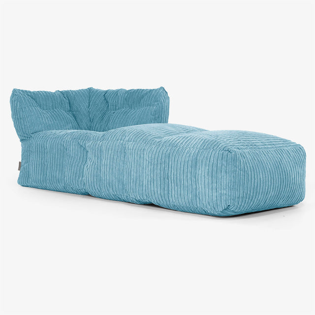Modulares Sofa Sitzsack, Rechte Chaiselongue - Cord Türkis 01