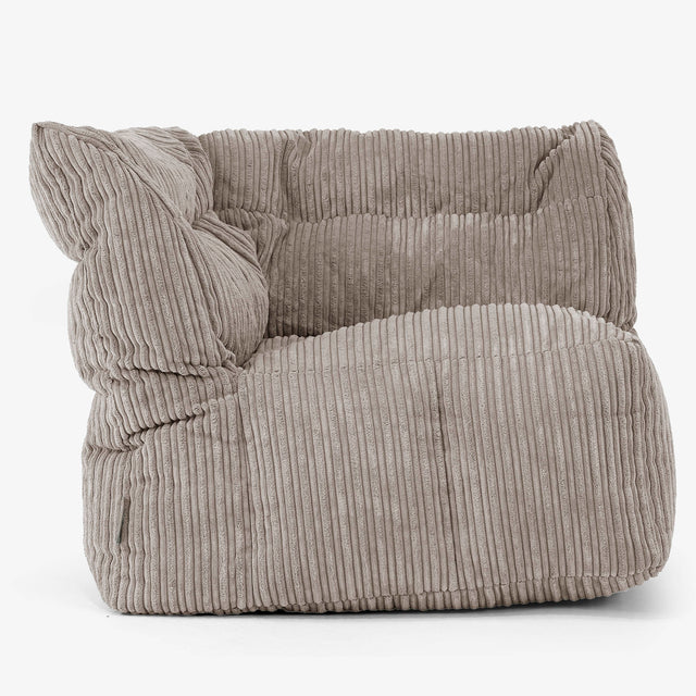 Modulares Sofa Sitzsack, Rechtes Eckteil - Cord Beigegrau 01