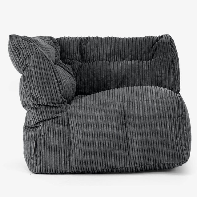 Modulares Sofa Sitzsack, Rechtes Eckteil - Cord Schwarz 01