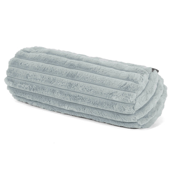 Nackenrolle Dekokissen / Sofa Kissenbezug 20 x 55cm - Ultra Plüsch Cord Taubenblau 01