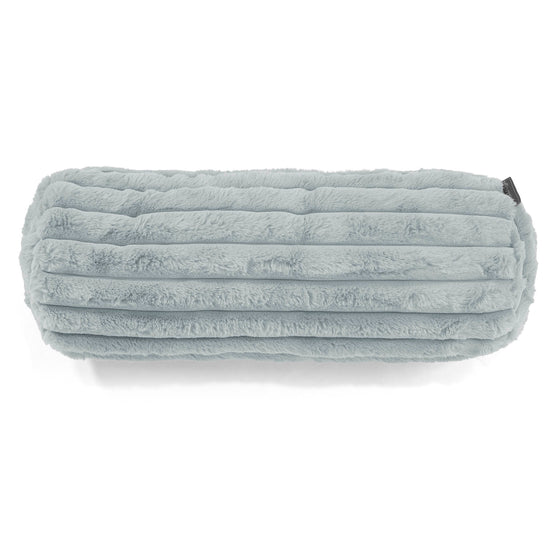 Nackenrolle Dekokissen / Sofa Kissenbezug 20 x 55cm - Ultra Plüsch Cord Taubenblau 02