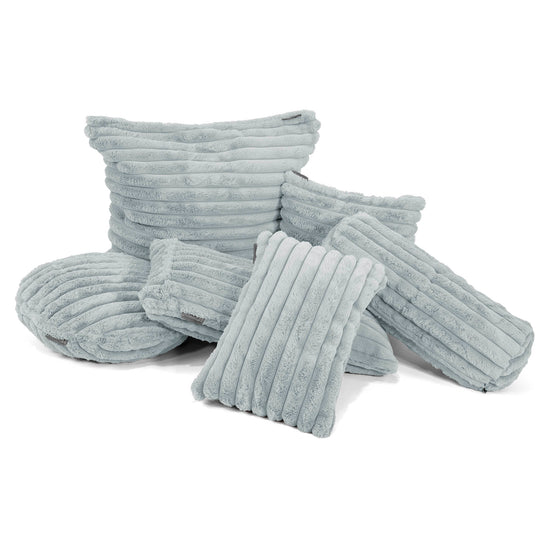 Nackenrolle Dekokissen / Sofa Kissenbezug 20 x 55cm - Ultra Plüsch Cord Taubenblau 03