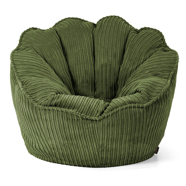 Natalia Sacco Sitzsack Stuhl - Cord Nadelwaldgrün 01