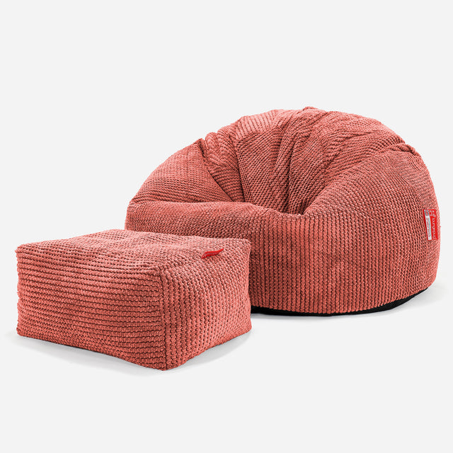 Klassischer Sitzsack Sessel - Pom-Pom Kürbisorange 02