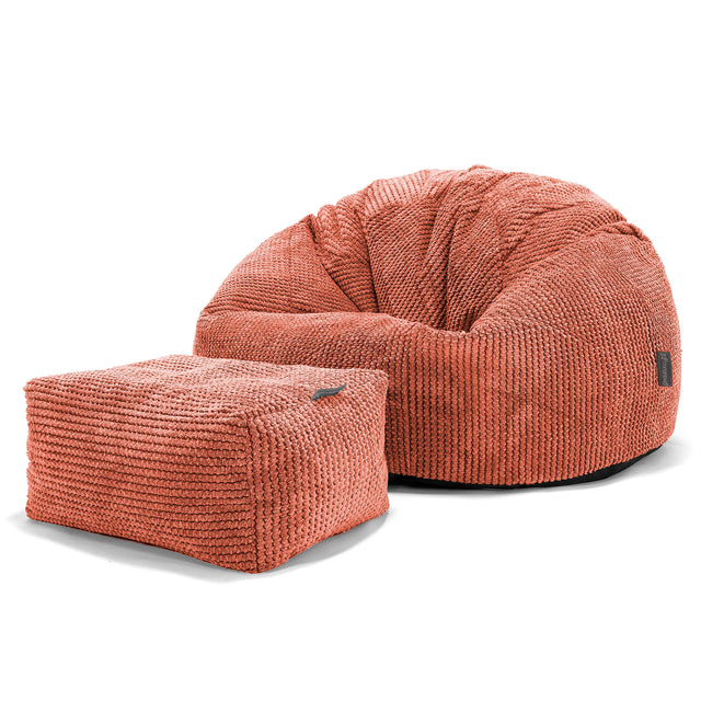 Klassischer Sitzsack Sessel - Pom-Pom Kürbisorange 02