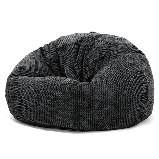 Klassischer Sitzsack Sessel - Pom-Pom Schwarz 01