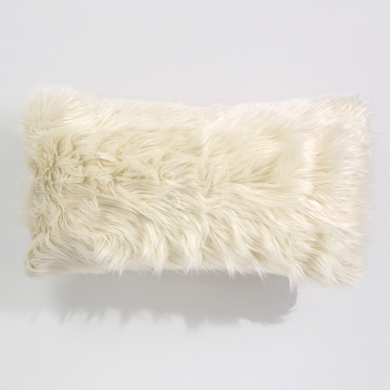 Riesen Dekokissen / Sofa Kissenbezug 40 x 70cm - Mongolisches Kunstfell Crème 01