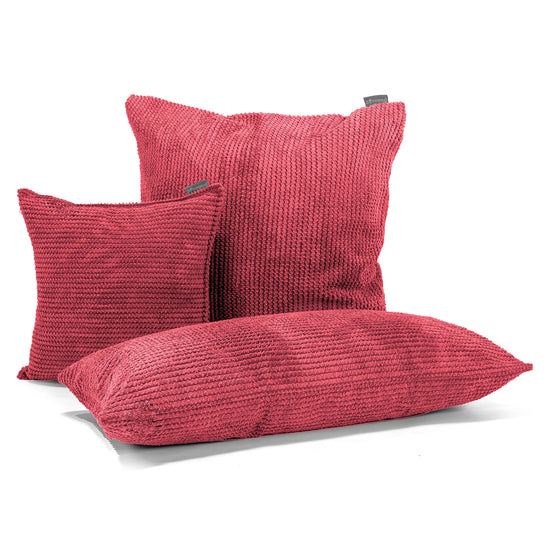 Riesen Dekokissen / Sofa Kissenbezug 40 x 70cm - Pom-Pom Pastellrot 03
