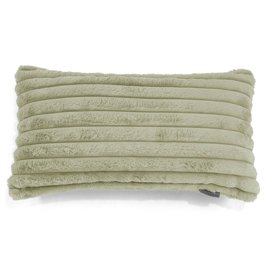 Riesen Dekokissen / Sofa Kissenbezug 40 x 70cm - Ultra Plüsch Cord Salbeigrün 01