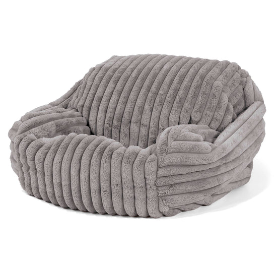 Sabine Sitzsack Sessel - Ultra Plüsch Cord Grau 01