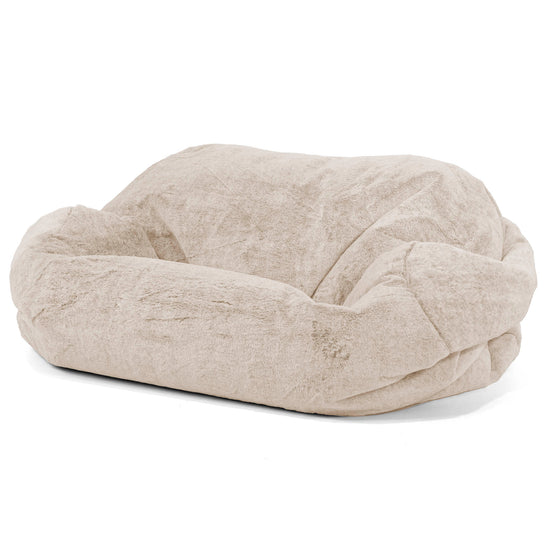 Sabine Sitzsack Sofa - Kaninchen Kunstfell Goldbraun 01