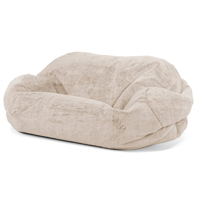 Sabine Sitzsack Sofa - Kaninchen Kunstfell Goldbraun 01