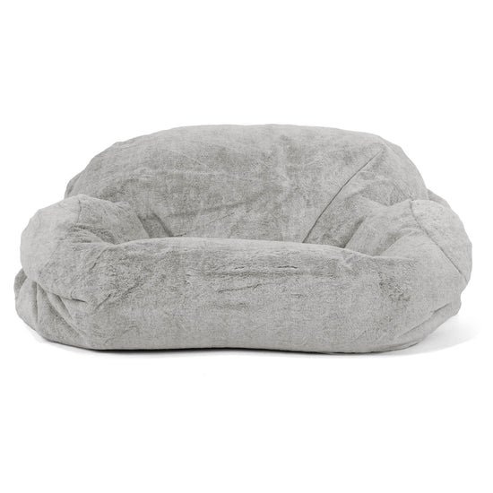 Sabine Sitzsack Sofa - Kaninchen Kunstfell Hellgrau 02