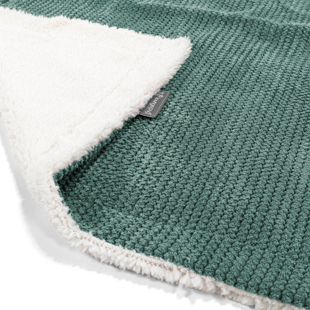 Sherpa-Decke - Pom-Pom Moosgrün 01